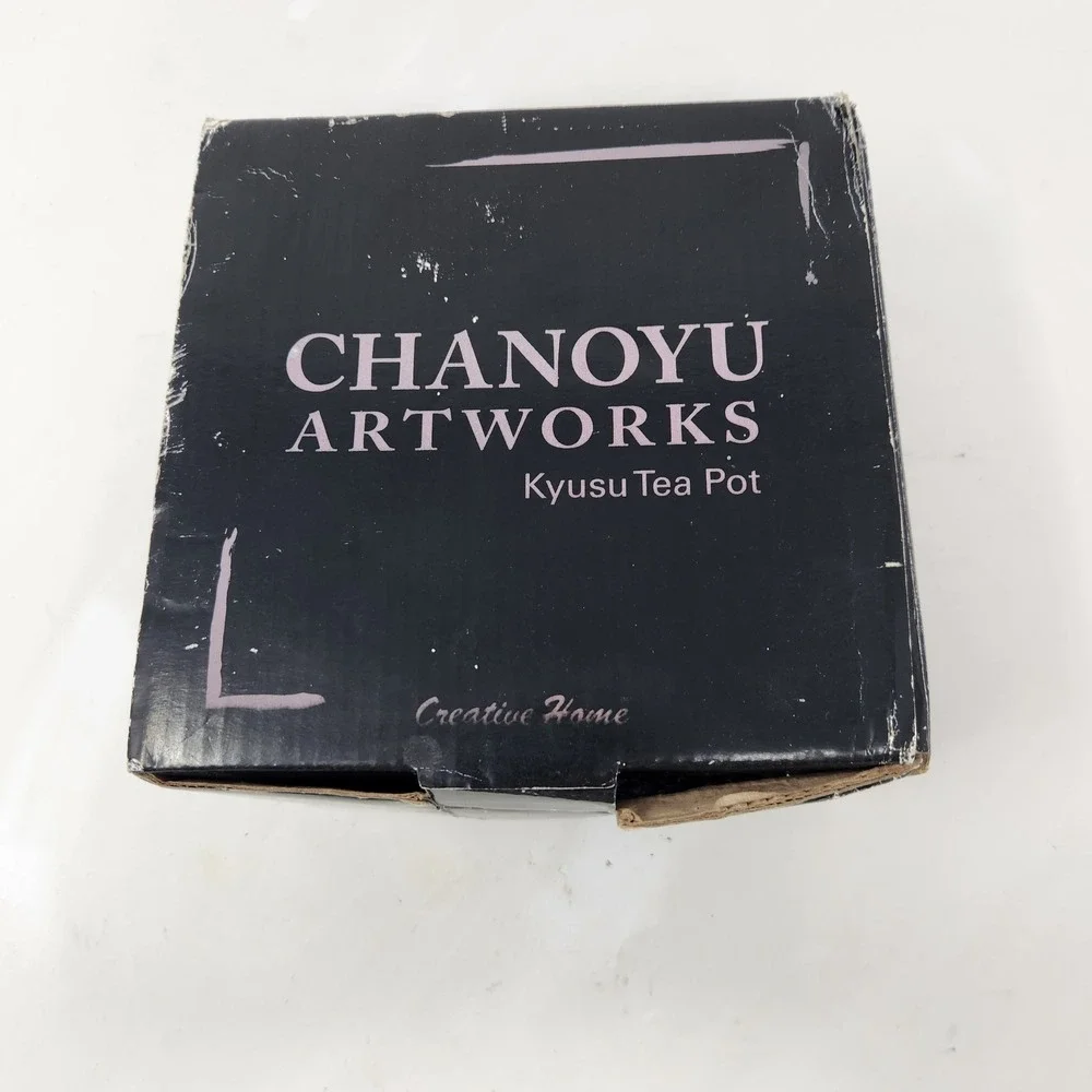 Creative Home Chanoyu Artworks Kyusu 30oz Cast Iron Tea Pot Blue Hobnail